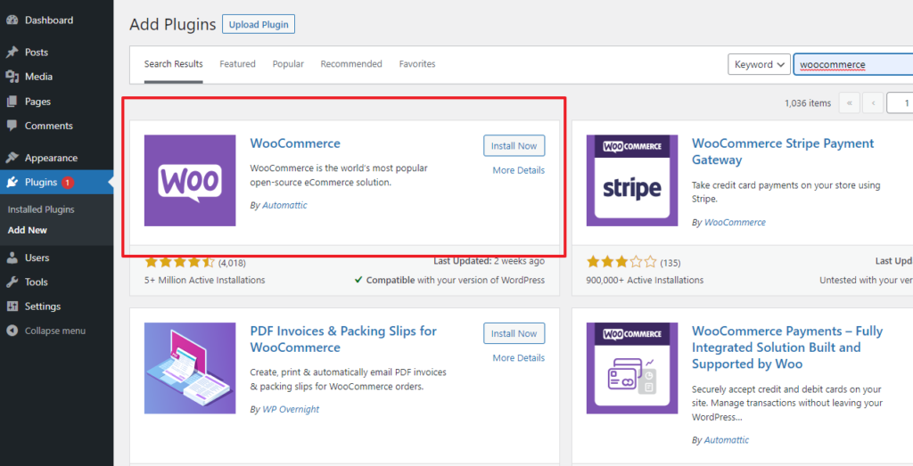 02. install plugin woocommerce