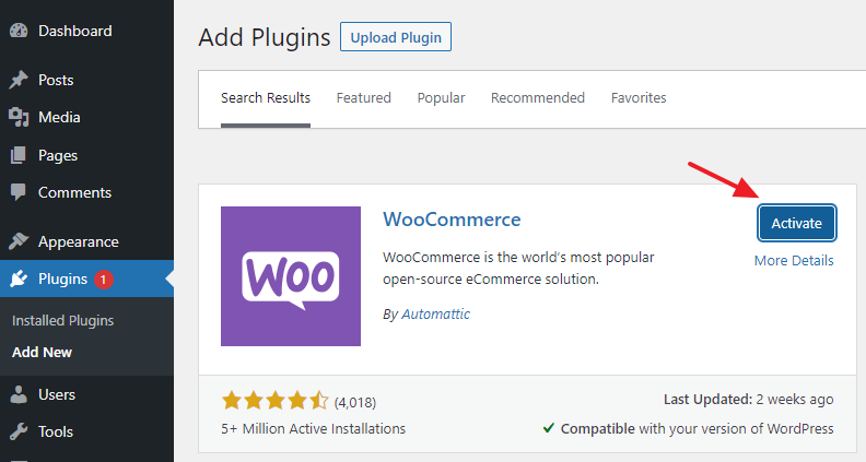 03. activate woocommerce