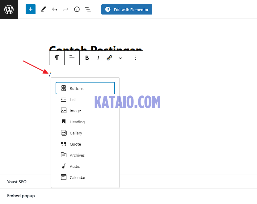 04. shortcode pilih blok