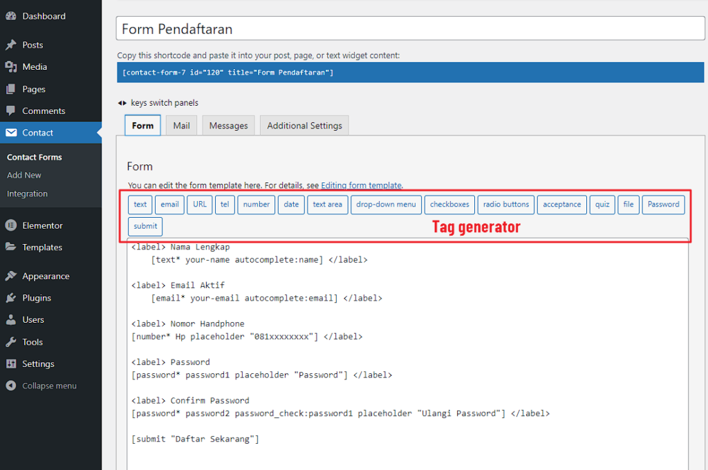 04. tag form pendaftaran