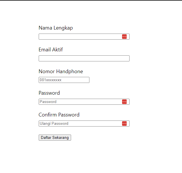 10. form view form pendaftaran