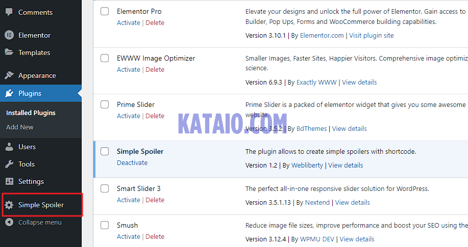 02. menu simple spoiler Membuat Spoiler di WordPress dengan Langkah Mudah