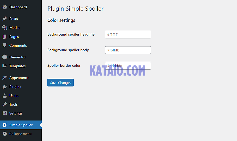 03. setting warna Teknik Spoiler di WordPress untuk Memikat Pembaca