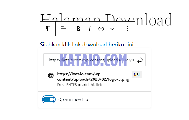 07. pastekan link donwload buat halaman download