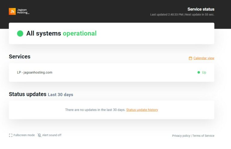 uptime status hosting up