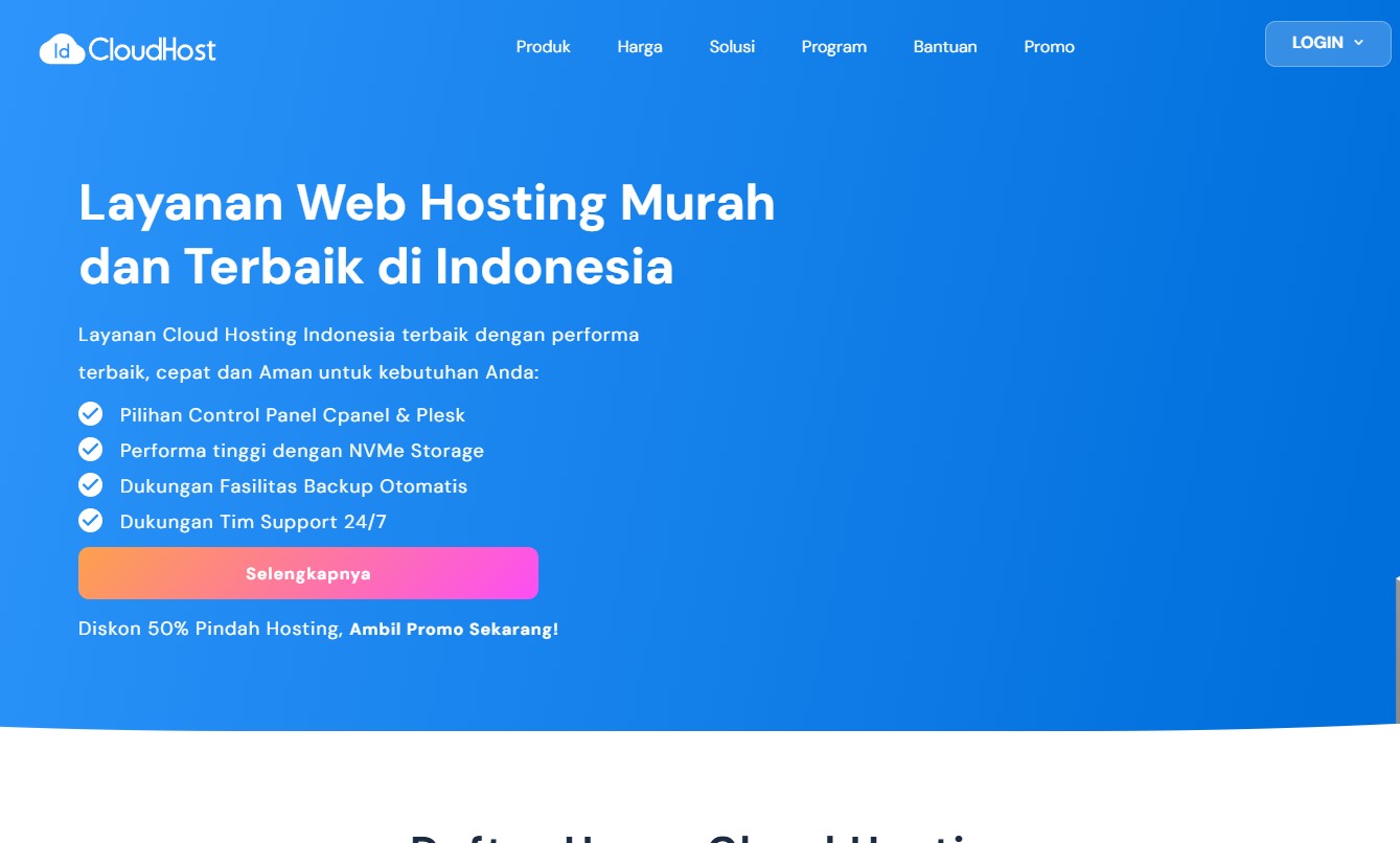 hosting murah bulanan terbaik idcloudhost